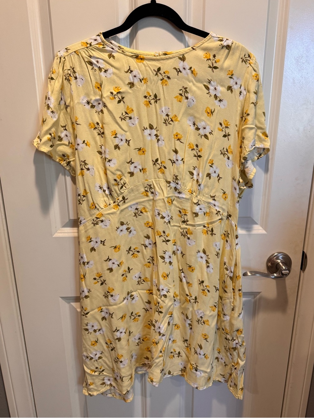 Old Navy Yellow Floral Short Sleeve Mini Dress